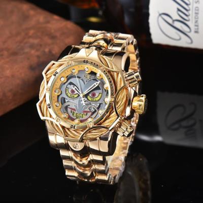 China New Clown Day/Date 2022 Big Dial Steel Band Quartz High Quality Hot Selling Men's Caliente invicta de marca de venta for sale