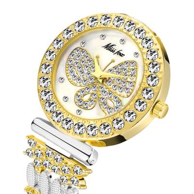 China New Popular Luxury Gold Butterfly Women Watches Miss Fox Diamond Girl Watch Waterproof Ladies Wristwatch 2021 Luxury Gift for sale