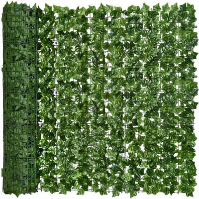 China UV Screening Roll Fade Indoor Outdoor Decor Plastic Plant Leaf Grass Boxwood Wall Privacy Barrier Environment-frendly Artificial Garden Fence for sale