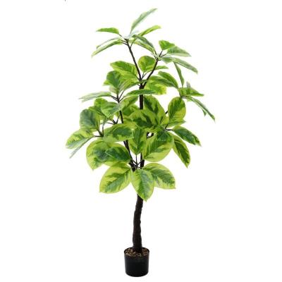 China High Simulation China Natural Artificial Bonsai Leaves Plant Home Decoration Green Fake Banyan Ornamental Centerpieces For Wedding Table for sale