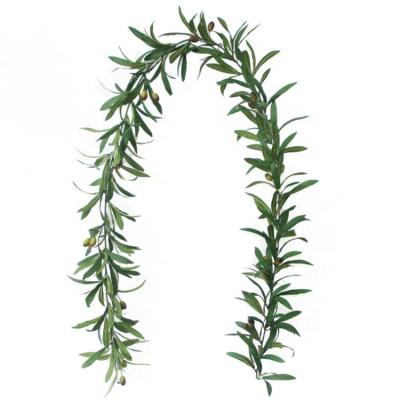 China 2022 New Natural Touch Fake Ivy Vines Artificial Olive Leaf Garland Wedding Home Decorative Ivy Leaves Artificial Plant Branch For Indoor for sale