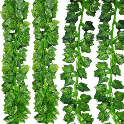 China Wholesale Artificial Touch Natural Plant Greenery Leaf Garland Silk Fake Ivy Leaves Vines Decoration For Wedding Party Home Garden Wall for sale