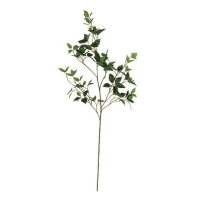 China High Simulation Real Touch Home Artificial Plant Leaves Decorative Green Artificial Foliage Long Stem Good Quality Leaves For Wedding Ornament for sale