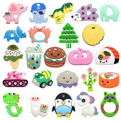 China Eco-friendly BPA Free Silicone Animals 2 Small Baby Teether Toy for sale