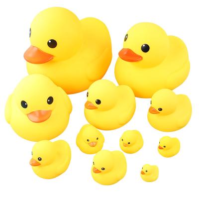 China Wholesale Baby Bath Water Duck Toy Sounds Tiny Mini Yellow Bath Toy Rubber Ducks with BB Whistle for sale