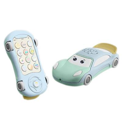 China Bilingual Chinese and English Music Eco-friendly Material Mobile Phone Can Chew Fun Projection Children's Cartoon Car for sale