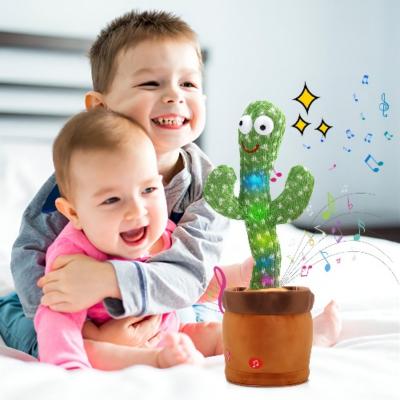 China Comfortable Dancing Cactus Singing to Toy Soft Plush Talking Recording Electric Talking Cactus Baby Toys for sale