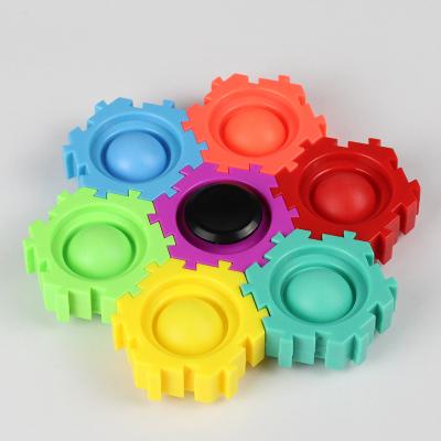 China Eco-Friendly Decompression Puzzle Building Blocks Spinning Fingertip Education Gyro Spinner Simple Combined Splicing Top Colorful Infinite Top Toys for sale