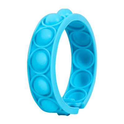 China Eco-Friendly Decompression Kids And Adults Autism Thrust Noise Wiggle Toy Fidget Relax Finger Press Wristband Bracelet Adjustable Multicolor for sale