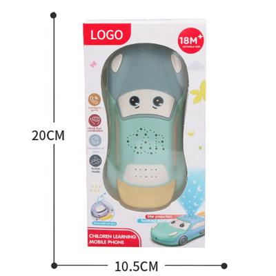 China Baby's first eco-friendly material puzzle education story machine baby can bite cartoon car phone music projection children's toy mobile phone for sale