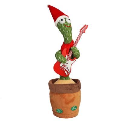 China Christmas Cozy Gift Funny Singing Dancing Talking Light Recording Twisting Plush Baby Factory Music Stuffed Cactus Toy for sale