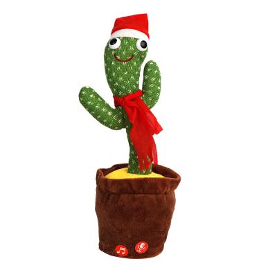 China Comfortable Dancing Cactus Toy Plush Doll Holding A Red Guitar Cactus Singing for sale