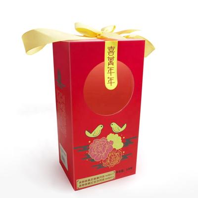 China Luxury Recyclable Mooncake Box Factory Window Hanger Paper Box Printing Food Packaging Box for sale