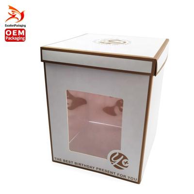 China Recyclable custom clear color window PVC food packaging gift box packaging dessert paper printed cake box for sale