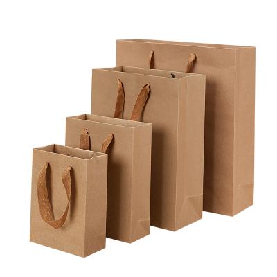 China Wholesale Recyclable Recycle Brown Kraft Paper Bags Custom Shopping Paper Bag With Logo for sale