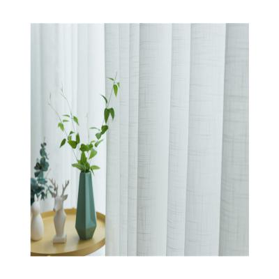 China Japan Style China Supplier Sheer Curtain Voile Canvas Fabric In Style Ready Made Faux White For Living Room for sale