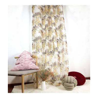 China European And American Style Leaves Print Sheer Curtain Hot Sale For Living Room Hotel And Dining Room Fancy Tulle Customized Curtain Hawaii for sale