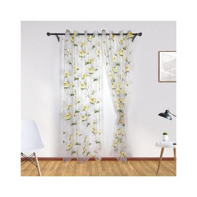 China Blackout Hot Sale Turkish Design Rose Printed Window Sheer Curtains For Living Room Bedroom Decoration for sale