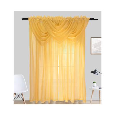 China Wholesale New Cheap Sheer Blackout Voile Window Curtain Tulle Curtains With Drapery For Living Room Windows for sale