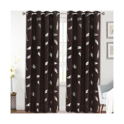 China Chinese Blackout Supplier Feather Foil Printing Blackout Blackout Curtains For Living Room for sale