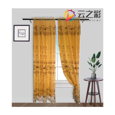 China The latest blackout china new pattern custom color double layer embroidery floral window curtains for sale