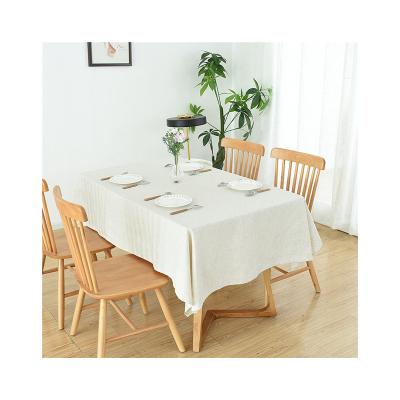 China Solid Color Waterproof Faux Fast Delivery Rectangle Linen Tablecloth For Home Decoration for sale