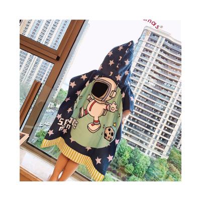 China Factory direct soft children's ponchos bath hooded beach towel safe cartoon children's wholesale for sale