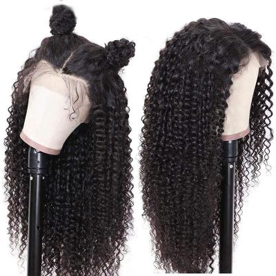 China Kinky Curly Kinky Curly Lace Front Human Hair Wigs For Black Woman Pre Plucked Natural Black Hair Brazilian Curly Hair Wigs for sale