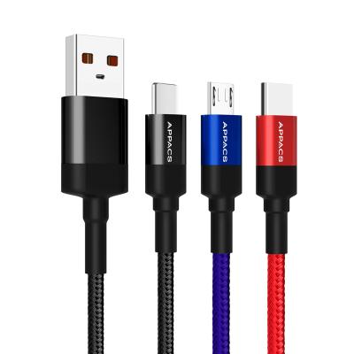 China 2021 Wholesales 5V 3A QC3.0 Nylon Braided Type Fast Charging Data USB Cable Quick Charging USB Cable for sale