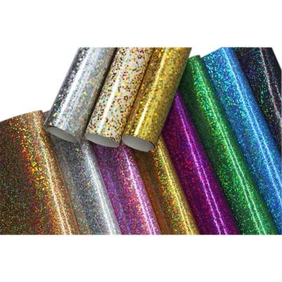 China Abrasion-Resistant Cute Star Design Metallic Foil PU Synthetic Leather Fabric For Making Shoes, Bags, Wrapping for sale