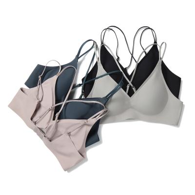 China QUICK DRY Seamless Sports Yoga Women Fitness Top Lift Up Pump Comfort Cup Wire Bra Sets Panties And Briefs Full Daily Bra 3 Set Free for sale