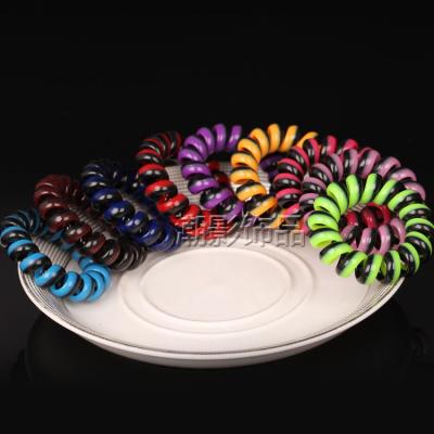 China Fashion Hair Ties Personality Fashion Hair Circle Wholesale Korean Style Two Color Telephone Line for sale