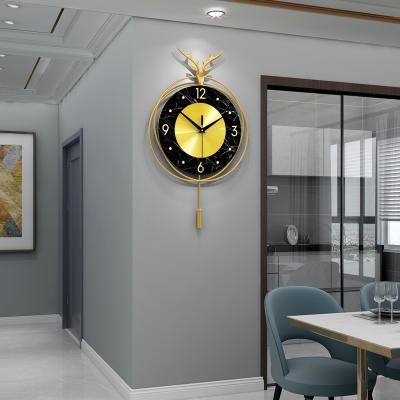 China JJT Decoration Home Clock Europe New Design Luxury Wall Clock Handmade Metal Wall Clock for Hotel and Living Room for sale