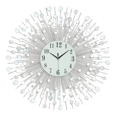 China radio odm/luxury metal decoration quartz wall clock mirror clock wholesale OEM modern large wall clock for sale