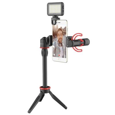 China BOYA BY-VG350 Smartphone Mini Microphone Video with Mini Tripod Extension Tube LED Light MM1 Microphone for YouTube TIK Tok Facebook Vlogging for sale