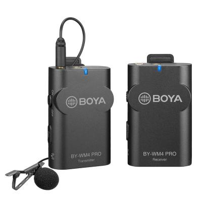 China BOYA BY-WM4 PRO-K1 2.4G Lav Mic Clip On Cordless Lavalier Microphone Recording Wireless Microphone With Receiver For PC Interview Singing Teaching for sale