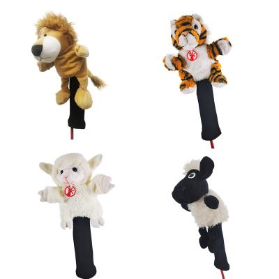 China Golf Headcover Wholesale Custom Funny Crazy Animal Golf Club Driver Head Covers Plush Golf Head Cover for sale