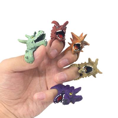 China Relieve Stress Gift Decoration Puppet TPR Dinosaur Finger Toy Ring Restless Person Toy Cool Funny Dinosaur Mini Animals for sale