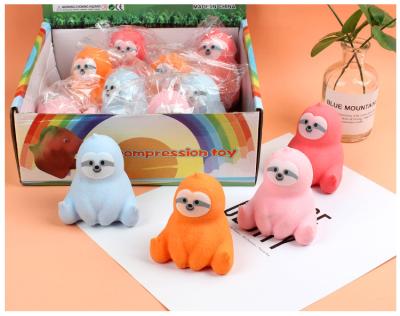 China Relieve Effort Beejay Relaxation Busy Person Toy For Kids And Adults Lovely Sloth TPR Squeeze Ball Cute Realistic Animal Toys for sale