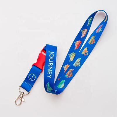 China Souvenir/business Gifts Safety design silk woven clip sublimation card holder neck phone keychain anime lanyards custom logo polyester lanyard for sale