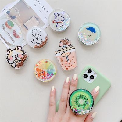 China Adjustable New Hot Selling Popular Socket Customized Cute Cartoon Grip Epoxy Resin Phone Holder Socket Stand for sale