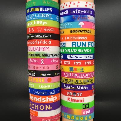 China Promotional Gifts Make Your Own Rubber Wristbands With Message or Logo Personalized Wrist Band Custom Silicone Bracelets for sale