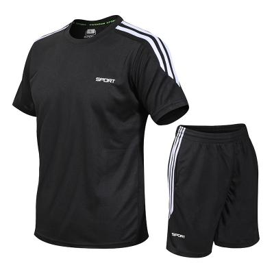 China Breathable Wholesale Men's Casual T-shirt And Shorts Sets Short Sleeve T-shirt Shorts Solid Tracksuit Set for sale