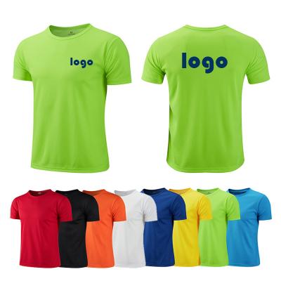 China Wholesale Breathable T-shirt Custom Logo Training Sports Shirt Mesh Plain Polyester Quick-drying for sale