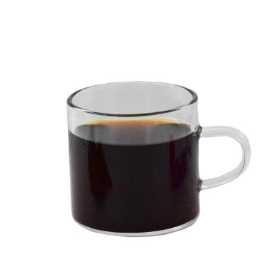 China Viable Custom Borosilicate Glass Factory Price Cups Reusable Coffee Mugs, Amazon Hot Sale 4oz Espresso High Quality Coffee Mug for sale