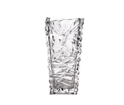 China Wholesale new crystal flower pattern modern rock vase glass 250mm clear classical/postmodern style for sale