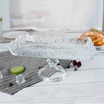 China Home/Restaurant/Hotel/Bar Cake Bilayer Popular Luxury Crystal Glass Fruit Candy Bowl Decorative Dry Tray for sale