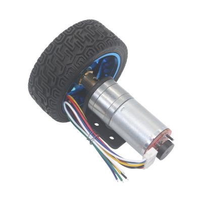 China Car 65MM Tire Assembly JGA25-370 DC 6V 12V 24V Geared Motor Encoder Speed ​​Disc High Power Large Torque Balance Measuring Trolley for sale