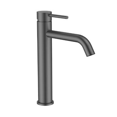 China Bestselling Faucets Bestselling Gunmetal Bathroom Basin Single Lever Gray Brass Faucet High for sale