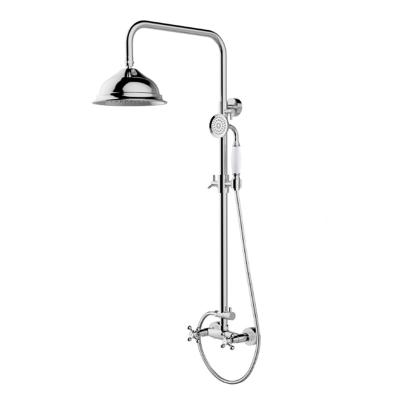 China With Slide Bar Chrome Plating Two Handle Solid Brass Shower Set Traditional Bathroom for sale